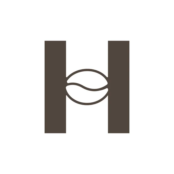 咖啡店标志 字母H与负空间咖啡图标里面 矢量设计模板 — 图库矢量图片