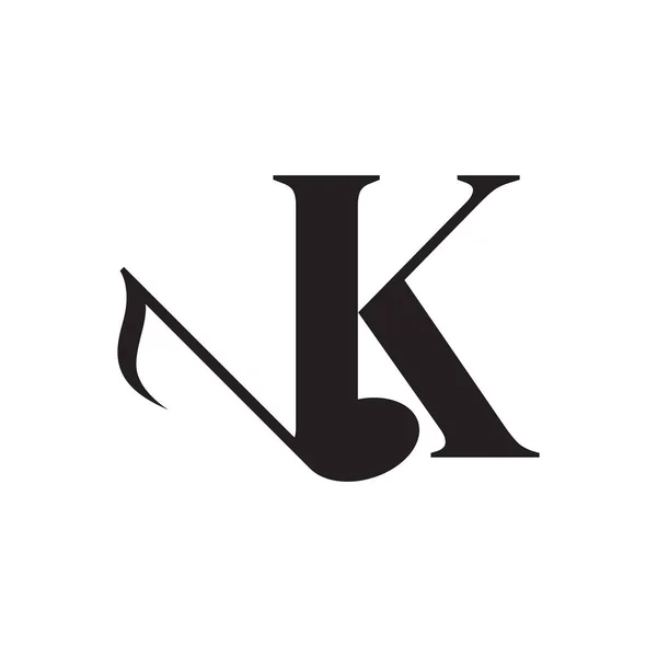 Letter Music Key Note Logo Design Element 비즈니스 뮤지컬 레코드 — 스톡 벡터