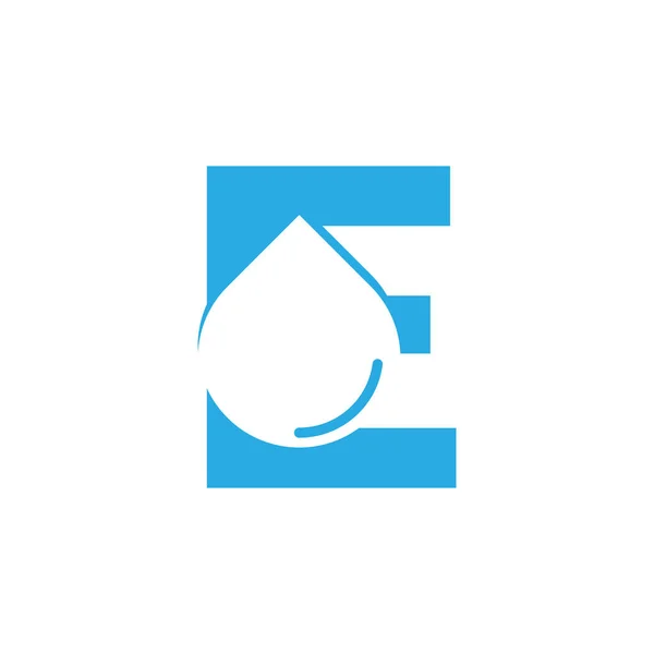 Letra Inicial Hydro Logo Con Negativo Espacio Gota Agua Icono — Vector de stock