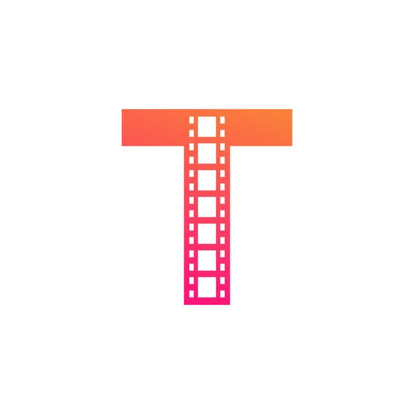 Początkowa Litera Taśmą Filmową Reel Stripes Studia Filmowego Logo Inspiracja — Wektor stockowy