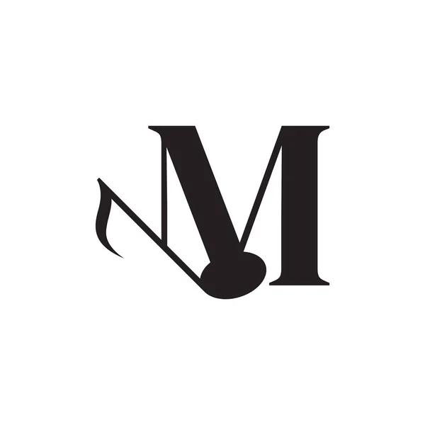手紙M音楽キーノートロゴデザイン要素 ビジネス エンターテイメント レコード オーケストラのロゴに使用できます — ストックベクタ