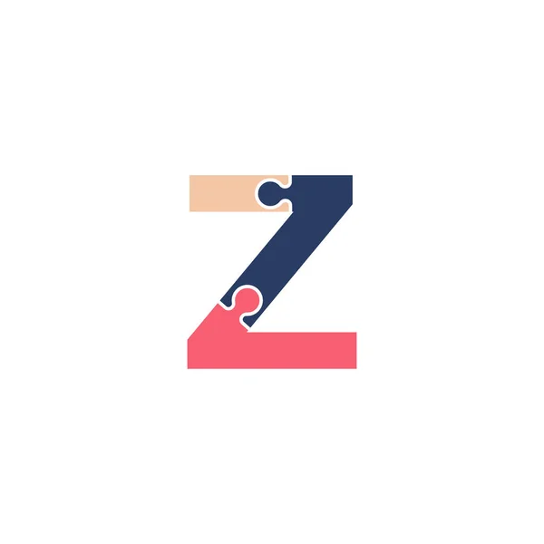 Anfangsbuchstabe Mit Team Puzzle Konnektivität Logo Design Template Element — Stockvektor