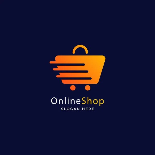 Gradiënt Commerce Online Shop Logo Sjabloon Vector Illustratie — Stockvector