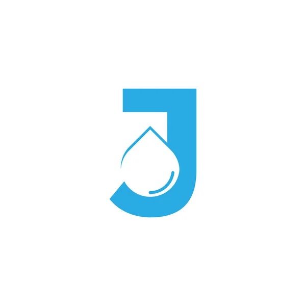 Carta Inicial Hydro Logo Com Espaço Negativo Gota Água Icon — Vetor de Stock