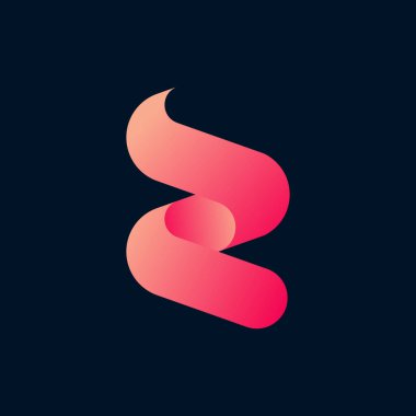 S Harfi Logo Simgesi Tasarım Şablonu Koyu Mavi Arkaplan