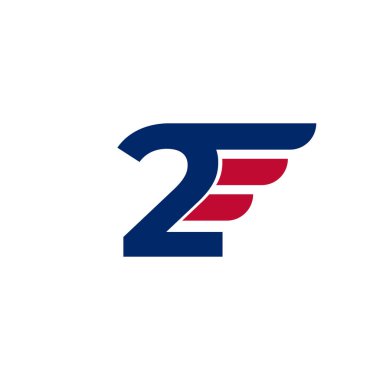 Fast Wings Logo Tasarım Elemanı ile Beyaz Arkaplan Vektör Resimlemesi Numara 2
