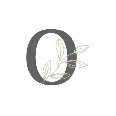 Baş harf O Çiçek ve Botanik Logosu. Güzellik Salonu, Masaj, Kozmetik veya Spa Simgesi İçin Doğal Yaprak KadınıName
