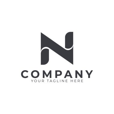 Yaratıcı Soyut Harf N Logosu Modern ve Zarif. Siyah Geometrik Ok Biçimi. İş ve Marka Logoları için kullanılabilir. Düz Vektör Logo Tasarım Fikir Şablonu Elemanı. Eps10 Vektörü