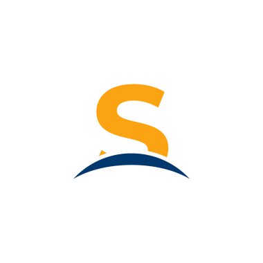 S harfinin baş harfi Horizon Logo Şablonu. Eps10 Vektörü