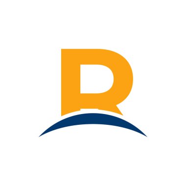 Baş harf R Horizon Logo Tasarım Şablonu. Eps10 Vektörü