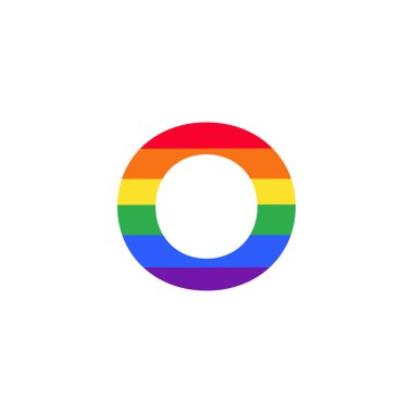 LGBT Konsepti için Gökkuşağı Renkli Logo Tasarımı İlham Harfi