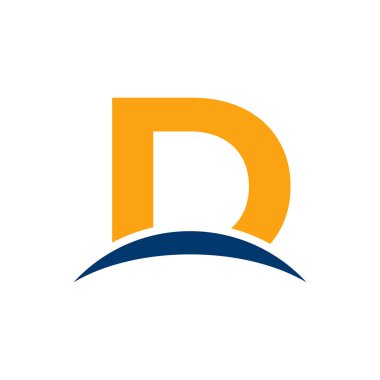 Baş harf D Horizon Logo Tasarım Şablonu. Eps10 Vektörü