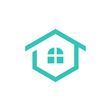 Ev Temizleme Altıgen Logo Şablonu Tasarım Vektörü Çizimi