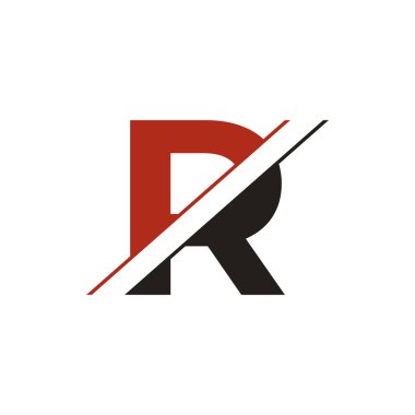 Alfabe Harfleri R Logosu veya Simge Tasarım Vektörü İllüstrasyonu