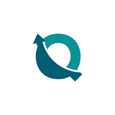 Baş harf Q Ok Yukarı Logo Sembolü. Şirket, Seyahat, Başlama, Lojistik ve Grafik Logoları İçin İyi
