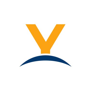Baş harf Y Horizon Logo Tasarım Şablonu. Eps10 Vektörü