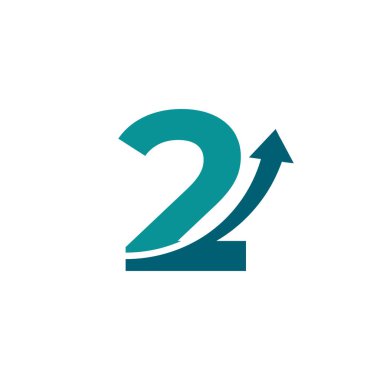 2 numaralı ok yukarı logo sembolü. Şirket, Seyahat, Başlama, Lojistik ve Grafik Logoları İçin İyi