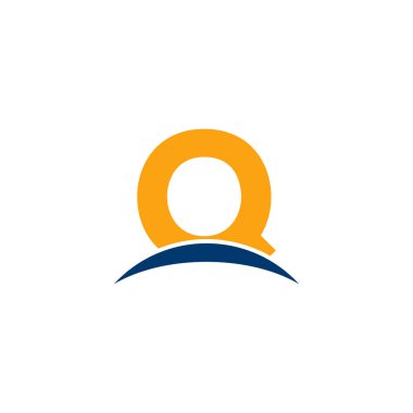 Baş harf Q Horizon Logo Tasarım Şablonu. Eps10 Vektörü
