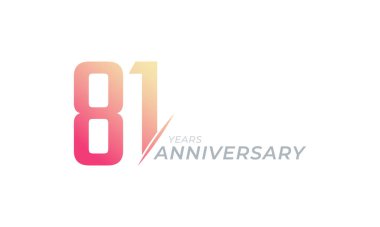 81 Yıldönümü Kutlama Vektörü. Mutlu Yıldönümleri Kutlama Şablon Tasarımını Kutluyor
