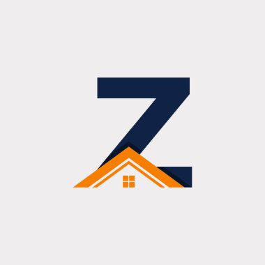 Gayrimenkul. Z harfinin baş harfi Logo Tasarım Şablon Elemanı. Vektör Eps10