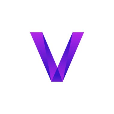 İlk harf V Low Poly Kaplama Logo Tasarım Şablonu. Vektör EPS 10