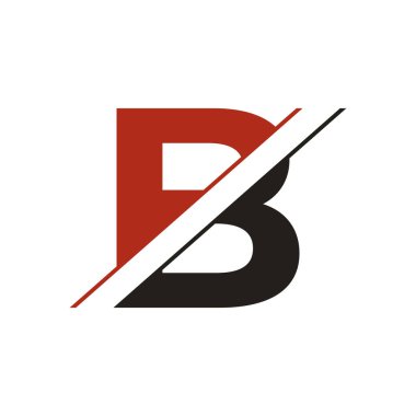 Alfabe Harfleri B Logosu veya Simge Tasarım Vektörü İllüstrasyonu