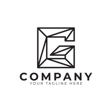 G harfinin baş harfi logo tasarımı. Geometrik Çizgi Biçimi. Grafik alfabe sembolü. İş ve Marka Logoları için kullanılabilir. Düz Vektör Logo Tasarımı Fikir Şablonu Elemanı.