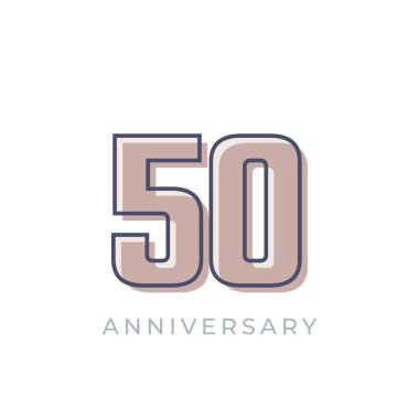 50. Yıldönümü Kutlama Vektörü. Mutlu Yıldönümleri Kutlama Şablon Tasarımını Kutluyor