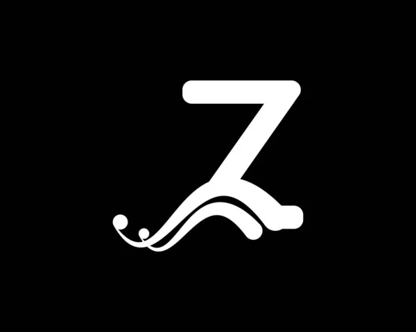 Korporátní Písmeno Logo Creative Swoosh Kapalné Ikony Černé Barvě Vektorový — Stockový vektor