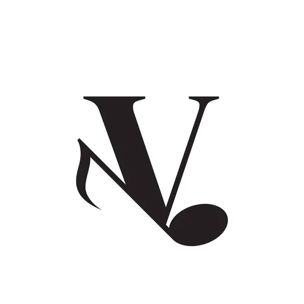 Betű Music Key Note Logo Design Element Használható Üzleti Zenei — Stock Vector