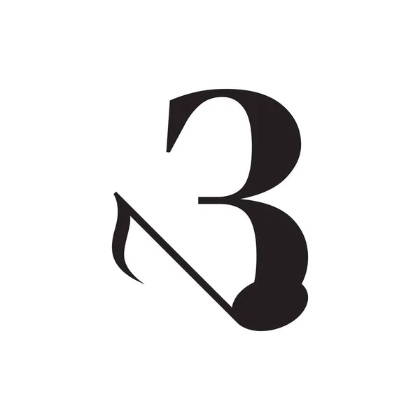 Nummer Met Music Key Note Logo Design Element Bruikbaar Voor — Stockvector