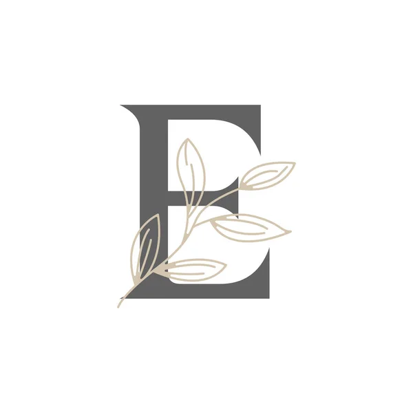 Huruf Awal Floral Dan Botanical Logo Daun Alam Feminine Untuk - Stok Vektor