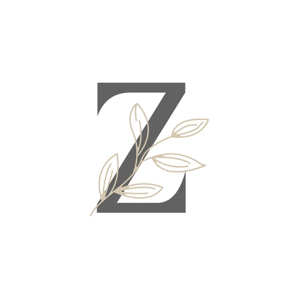 Initial Letter Floral Botanical Logo Nature Leaf Feminine Beauty Salon — Stock Vector