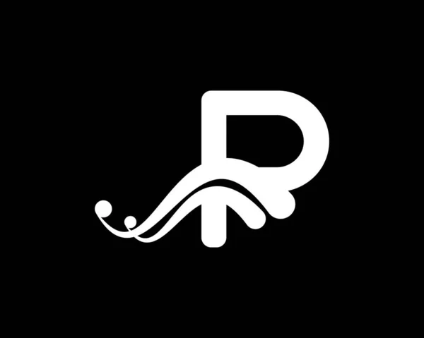 Logotipo Letra Corporación Con Icono Líquido Swoosh Creativo Color Negro — Archivo Imágenes Vectoriales