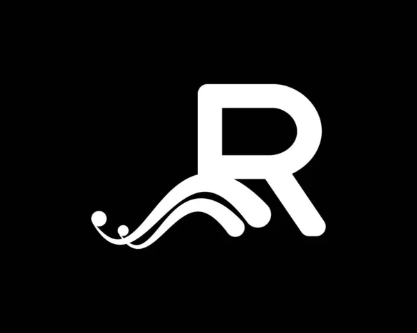 Logotipo Letra Corporação Com Ícone Líquido Criativo Swoosh Cor Preta —  Vetores de Stock