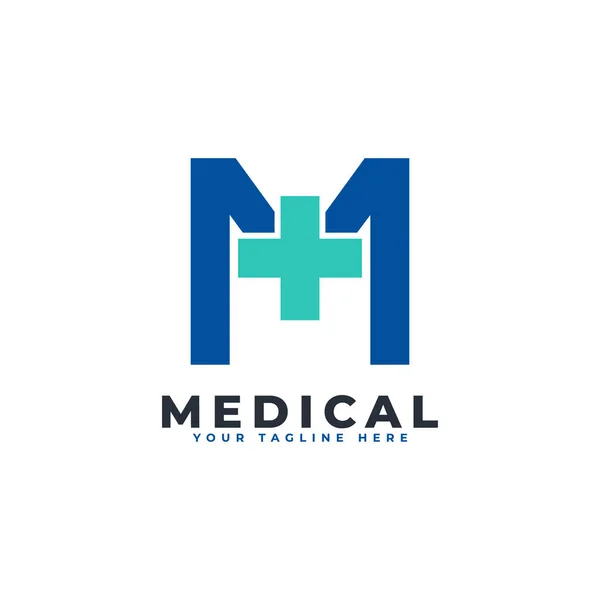 Buchstabe Kreuz Logo Geeignet Für Unternehmen Wissenschaft Gesundheitswesen Medizin Krankenhaus — Stockvektor