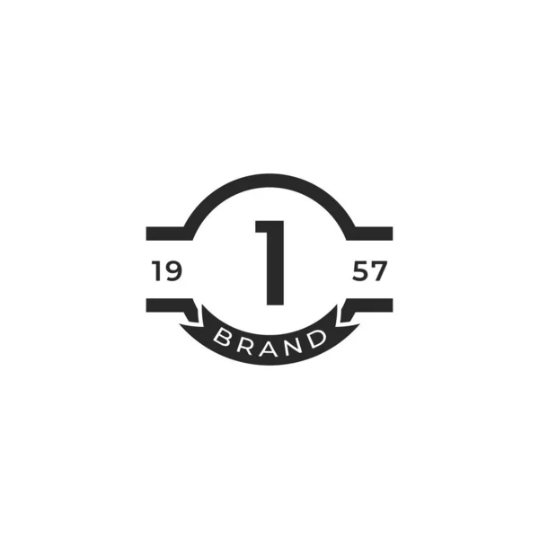 Vintage Insignia Nummer Logo Design Template Element Geeignet Für Identität — Stockvektor
