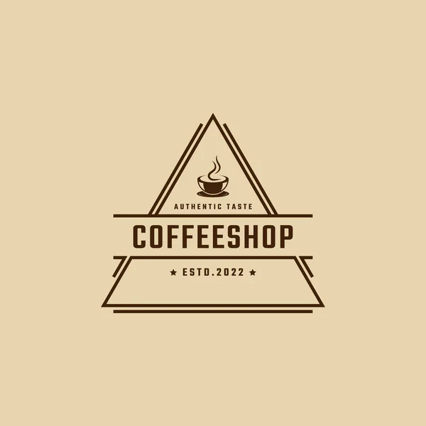 Vintage Retro Badge Emblem Logotyp Coffee Shop Med Kaffebönor Silhuett — Stock vektor