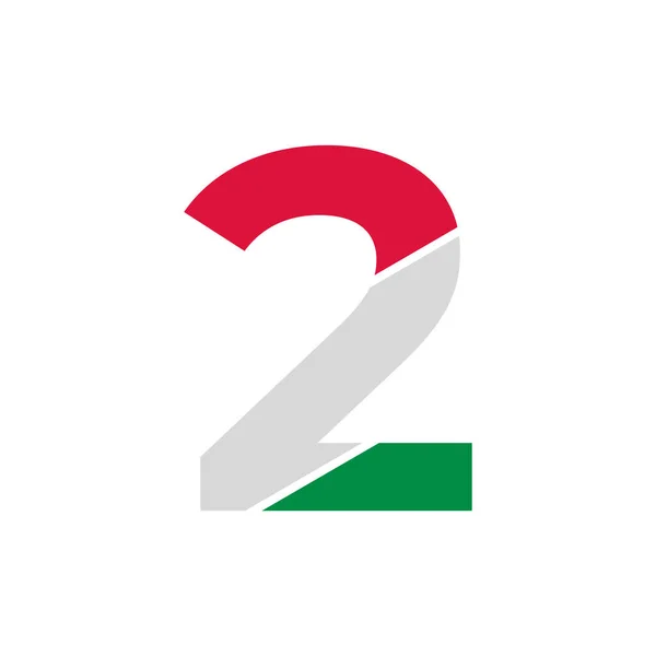 Nummer Utskärning Papper Med Italiensk Flagga Färg Logotyp Design Mall — Stock vektor