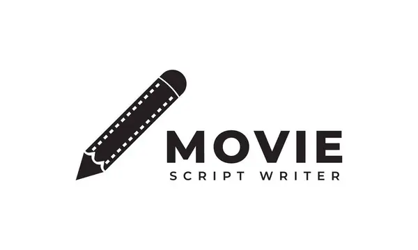 Filmschrijver Film Stripes Logo Design Template Element — Stockvector