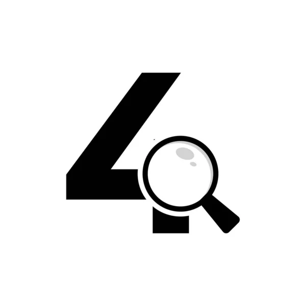 Doorzoek Logo Nummer Vergrootglas Logo Design — Stockvector