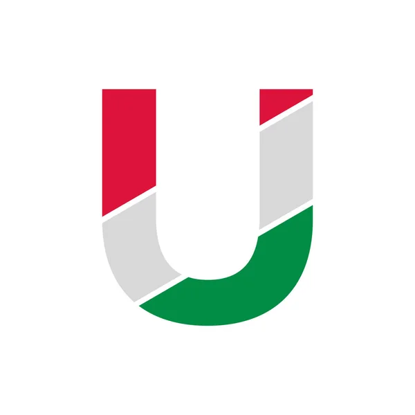 Découpe Initiale Papier Lettre Avec Modèle Italien Conception Logo Couleur — Image vectorielle