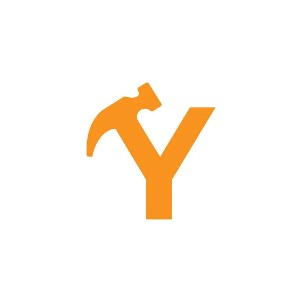 Carta Inicial Martelo Logo Design Inspiração — Vetor de Stock