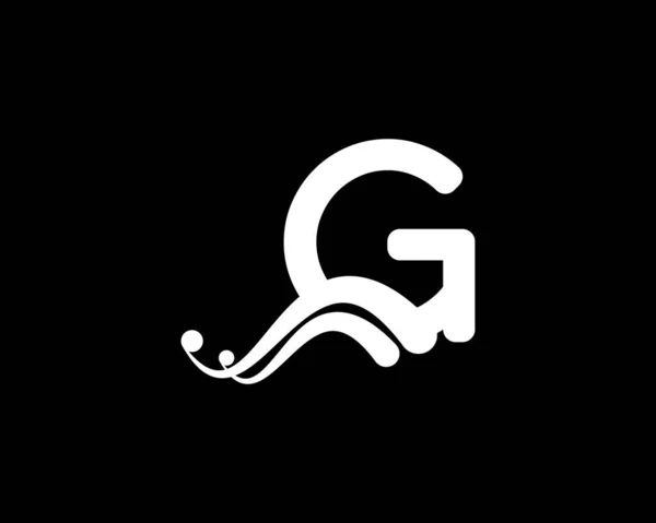 Logo Letra Corporación Con Icono Líquido Swoosh Creativo Color Negro — Archivo Imágenes Vectoriales