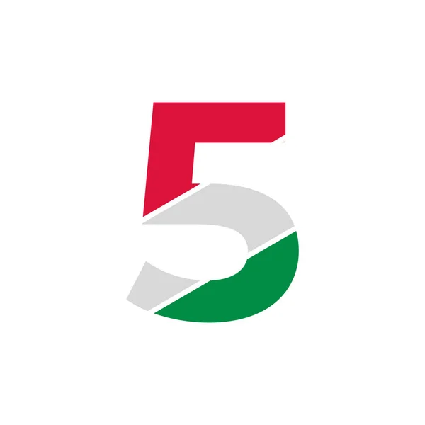 Nummer Papier Snijden Met Italiaanse Vlag Kleur Logo Ontwerp Sjabloon — Stockvector