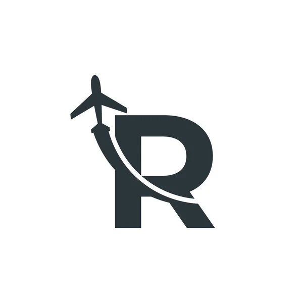 Harf Seyahati Uçak Uçuş Logosu Tasarım Şablonu — Stok Vektör
