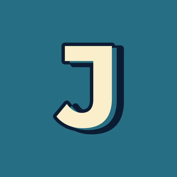 带有大写字母模板元素的复古风格字母J标志向量 — 图库矢量图片