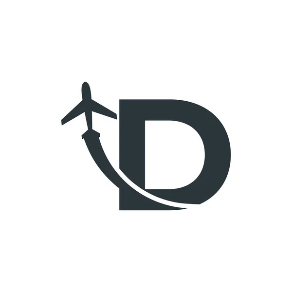 Harf Uçak Uçuş Logosu Tasarım Elemanı Ile Seyahat — Stok Vektör