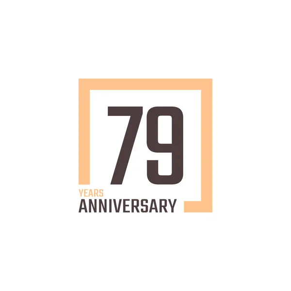 正方形の形状を持つ79周年記念ベクトル お祝いお祝いお祝いテンプレートデザインイラスト — ストックベクタ