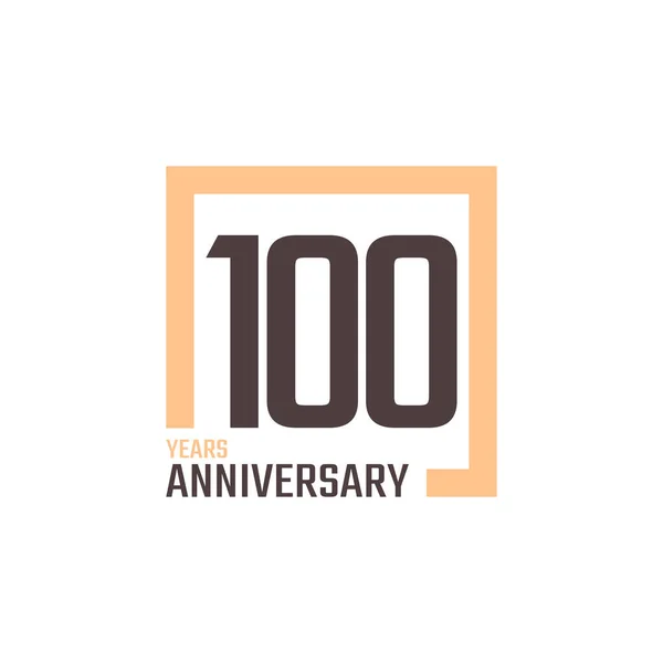 100 Χρόνια Επέτειο Εορτασμού Διάνυσμα Τετράγωνο Σχήμα Χρόνια Πολλά Γιορτάζει — Διανυσματικό Αρχείο